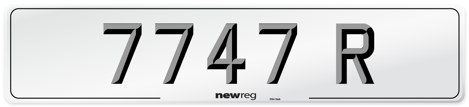 7747 R Number Plate from New Reg